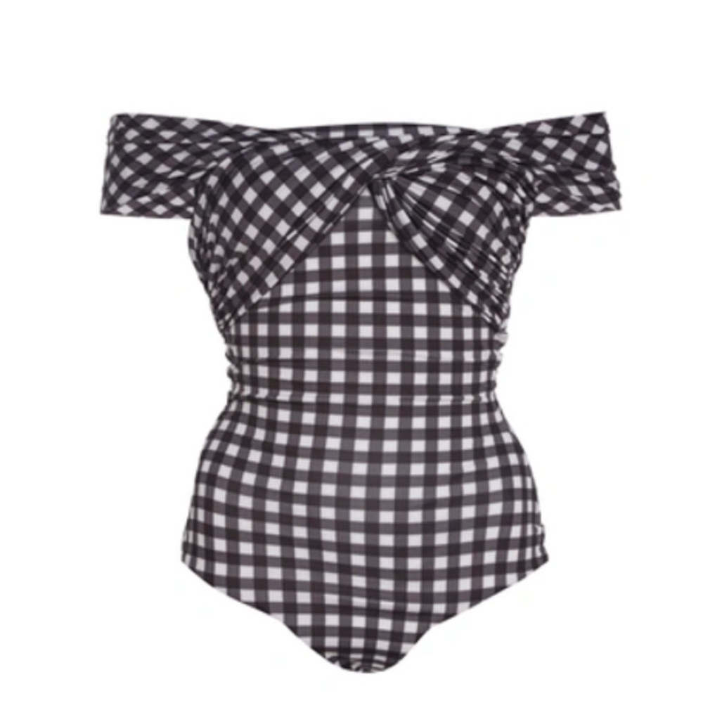 Kids Black and White Checkered Swimsuit
